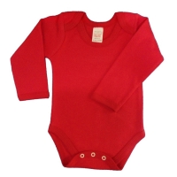 envelope neck long sleeve body suit - red